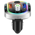 Bluetooth FM-sender & Billader med LED Lys BC63 - Svart