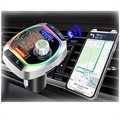 Bluetooth FM-sender & Billader med LED Lys BC63 - Svart