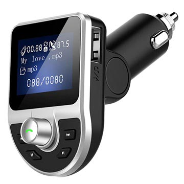 Dobbel USB-billader & Bluetooth FM-sender BT39 - Svart