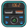 Bluetooth FM-sender / Hurtigbillader BT22 med 2x USB - Svart
