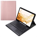 Samsung Galaxy Tab S8+ Etui med Bluetooth Tastatur - Roségull