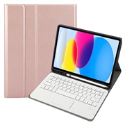 iPad 2022/2025 Etui med Bluetooth-tastatur - Roségull