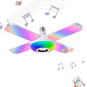 Bluetooth RGB-musikk LED-taklampe med 4 sammenleggbare blader - E27