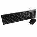 Bosston D5200 USB-tastatur med kabel og ergonomisk mus med 1000 DPI - svart