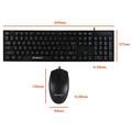 Bosston D5200 USB-tastatur med kabel og ergonomisk mus med 1000 DPI - svart