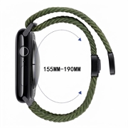 Apple Watch Flettet nylonrem med magnetlås - 49mm/46mm/45mm/44mm - grønn