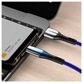 Flettet USB 3.1 Type-C Data / Ladekabel - 5A/40W - 2m - Svart