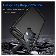 OnePlus Nord CE3 Børstet TPU Deksel - Karbonfiber - Svart