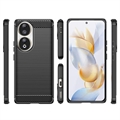 Honor 90 Børstet TPU Deksel - Karbonfiber - Svart