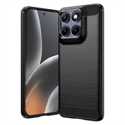 Motorola Edge 70 Fusion/70 Fusion+ Børstet TPU-deksel - karbonfiber - svart