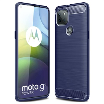Motorola Moto G9 Power Børstet TPU-deksel - Karbonfiber
