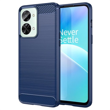 OnePlus Nord 2T Børstet TPU-deksel - Karbonfiber