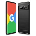 Google Pixel 7 Pro Børstet TPU Deksel - Karbonfiber - Svart
