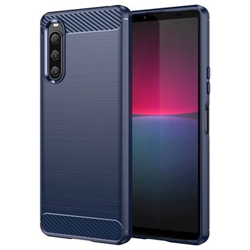 Sony Xperia 10 V Børstet TPU-deksel - Karbonfiber