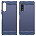 Sony Xperia 10 V Børstet TPU-deksel - Karbonfiber