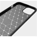 iPhone 13 Mini Børstet TPU Deksel - Karbonfiber - Svart