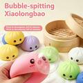 Dumpling squishy antistress-leke som blåser bobler, med dampkurv - rosa