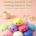 Dumpling squishy antistress-leke som blåser bobler, med dampkurv - gul