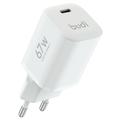Budi AC310EW 67W GaN USB-C hurtiglader med Power Delivery - hvit