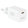 Budi AC310EW 67W GaN USB-C hurtiglader med Power Delivery - hvit