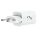 Budi AC310EW 67W GaN USB-C hurtiglader med Power Delivery - hvit