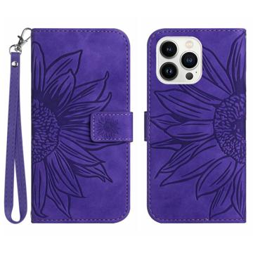Sunflower-serien iPhone 14 Pro Max Lommebok-deksel - Lilla