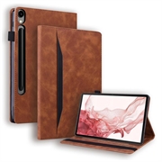 Samsung Galaxy Tab S11/S10 Lite/S10 FE/S9 FE/S9/S8/S7 Business Style Folio-etui - Brun