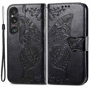 Sony Xperia 1 VI Butterfly Series Lommebok-deksel - Svart