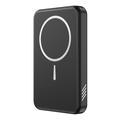 C10 Bærbar 15W magnetisk trådløs strømbank 5000mAh - svart