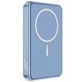 C10 Bærbar 15W magnetisk trådløs strømbank 5000mAh - blå
