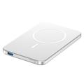 C10 Bærbar 15W magnetisk trådløs strømbank 5000mAh - Sølv