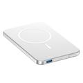 C10 Bærbar 15W magnetisk trådløs strømbank 5000mAh - Sølv