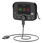 C9 DAB+ digital radiomottaker for bil - Bluetooth 5.0, berøringsskjerm, USB-C, FM-sender og AUX-utgang - svart