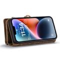 Caseme 2-i-1 Multifunksjonell iPhone 14 Plus Lommebok-deksel - Brun