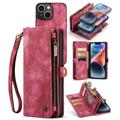 Caseme 2-i-1 Multifunksjonell iPhone 14 Plus Lommebok-deksel - Rød