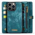 Caseme 2-i-1 Multifunksjonell iPhone 14 Pro Max Lommebok-deksel - Blå