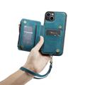 Caseme C20 Lomme med Glidelås iPhone 14 Hybrid-deksel - Blå