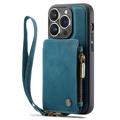 Caseme C20 Lomme med Glidelås iPhone 14 Pro Hybrid-deksel - Blå