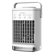 CF-006 Bærbar vifte - USB, 4 hastigheter, timer, 700ml vanntank - hvit