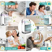CF-006 Bærbar vifte - USB, 4 hastigheter, timer, 700ml vanntank - hvit