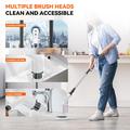 CLE-04 8-i-1 batteridrevet elektrisk rengjøringsbørste med forlengelseshåndtak - hvit