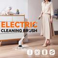 CLE-04 8-i-1 batteridrevet elektrisk rengjøringsbørste med forlengelseshåndtak - hvit