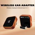 CP030-3 2-i-1 trådløs CarPlay- og Android Auto-adapter - oransje / svart
