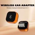 CP031-1 2-i-1 trådløs CarPlay- og Android Auto-adapter - oransje / svart