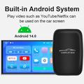 CP2B bil-videoboks/CarPlay AI-boks – 2+16GB, trådløs CarPlay, Android Auto, Netflix, YouTube – svart