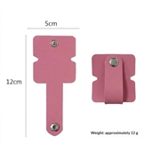 Kabel-/øretelefonholder i silikon med metalltrykknapp - rosa