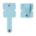 Kabel-/øretelefonholder i silikon med metalltrykknapp - lyseblå