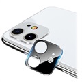 iPhone 11 Kamera Linse Beskytter i Metall & Herdet Glass - Svart