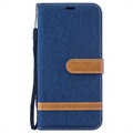 Canvas Diary Series Samsung Galaxy M10 Lommebok-deksel - Mørkeblå