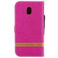 Samsung Galaxy J3 (2017) Canvas Diary Lommebok-deksel - Varm Rosa